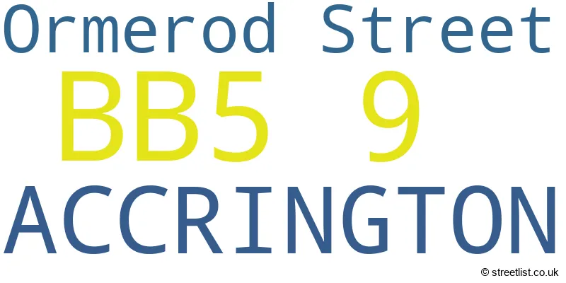 A word cloud for the BB5 9 postcode
